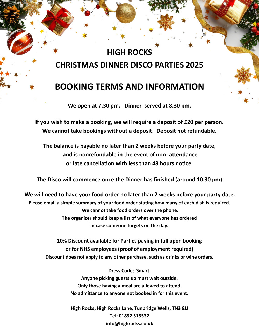 Christmas Parties 2024