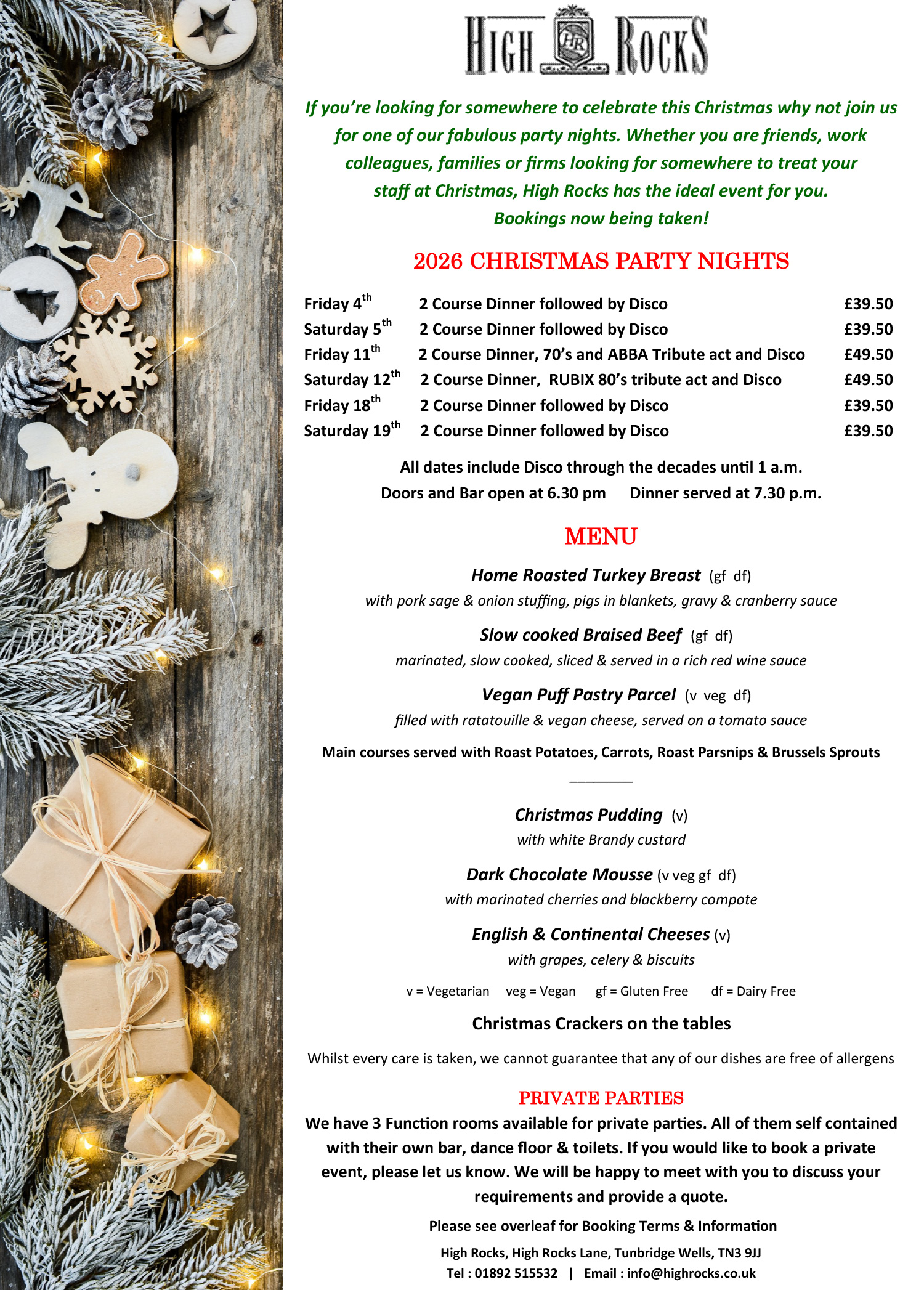 Christmas Parties 2026